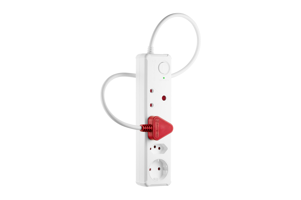 Switched White 4 Way Medium Surge Protected Multiplug 0.5M Cord - SWD-8500-05-WT