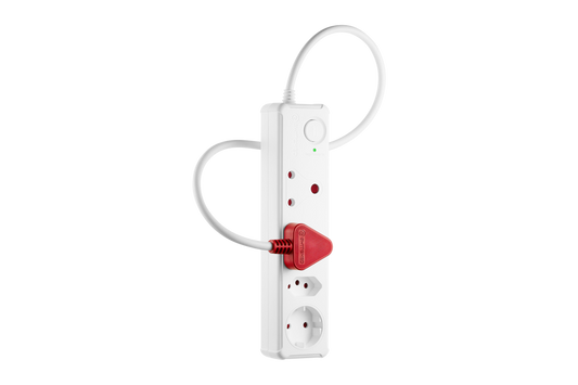 Switched White 4 Way Medium Surge Protected Multiplug 0.5M Cord - SWD-8500-05-WT