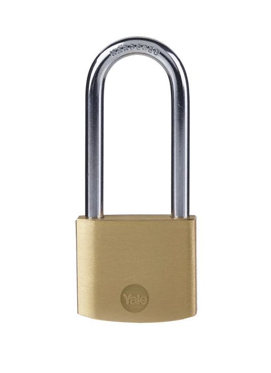 YALE 40mm Brass Long Shackle Padlock