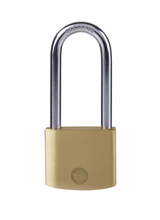 YALE 30mm Brass Long Shackle Padlock